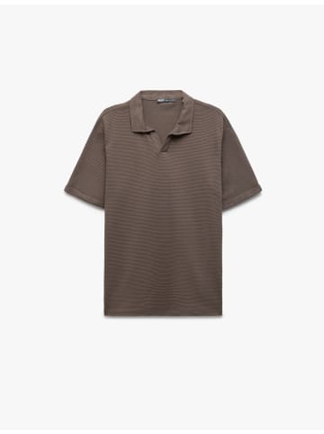 KOTON TSHIRT SS POLO in Braun