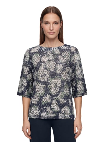 Betty Barclay Strickpullover mit Print in Dark Blue/Beige