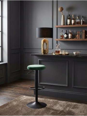 KADIMA DESIGN Barhocker | Samt-Wildleder, Eisengestell, 58-79cm in Grün