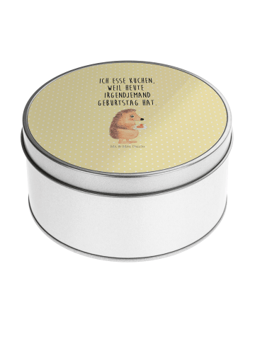 Mr. & Mrs. Panda Teedose Igel Kuchenstück mit Spruch in Gelb Pastell