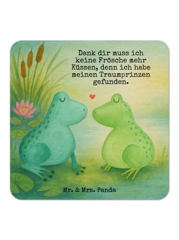 Mr. & Mrs. Panda Bierdeckel Frosch Liebe Design mit Spruch in Weiß