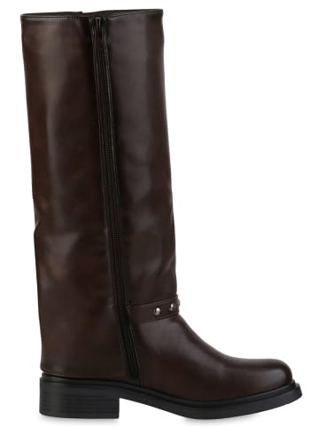 VAN HILL Bikerstiefel Scarlett in Dunkelbraun