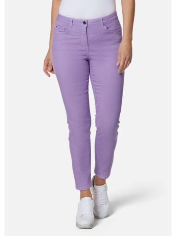 GOLDNER Kurzgröße:  7/8-Jeanshose Schmale Stretchhose BELLA in veilchen