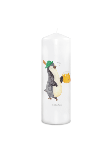Mr. & Mrs. Panda Trauerkerze Pinguin Bier ohne Spruch in Weiß