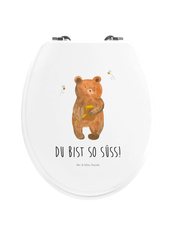 Mr. & Mrs. Panda Klobrille Bär Honig mit Spruch in Weiß