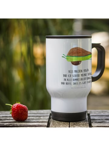 Mr. & Mrs. Panda thermosbecher Avocado Yoga mit Spruch in Weiß