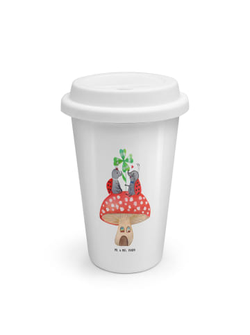 Mr. & Mrs. Panda Kaffeebecher To Go Marienkäfer Fliegenpilz ohne... in Weiß