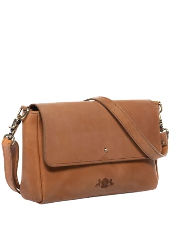 SID & VAIN Leder-Umhängetasche echt Leder Schulter groß natural-hell-tan in beige