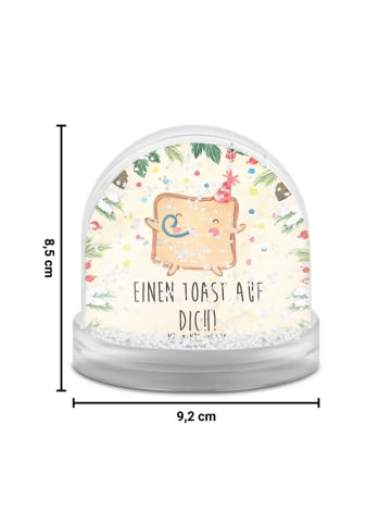 Mr. & Mrs. Panda Schneekugel Weihnachten Toast Party mit Spruch in Naturpapier