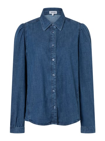 More & More feminine Stretch-Jeansbluse, Puffärmel in blue denim