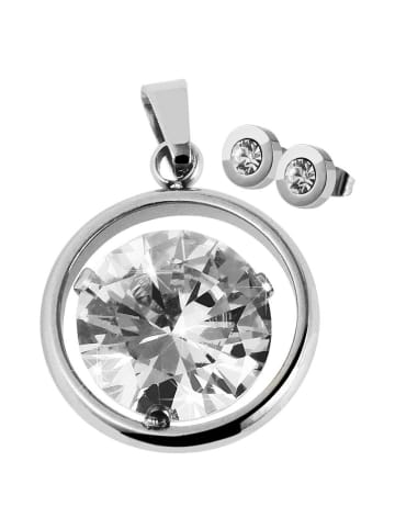 Adeliás Damen Anhänger aus Edelstahl in silber