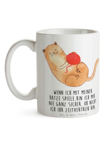 Mr. & Mrs. Panda Tasse Katze Wolle mit Spruch in Weiß