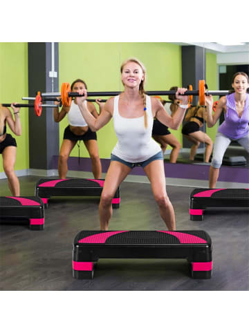 COSTWAY Aerobic Stepper 2 Stufen 10-15 cm in Schwarz