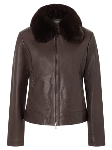 More & More edle, geschmeidige Lederjacke in espresso brown