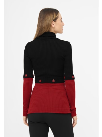 TOOCHE Langarmshirt "Dual Red Elegance" in Schwarz