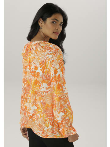 Aniston SELECTED Schlupfbluse in orange-hellorange-dunkelorange-offwhite