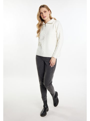 DreiMaster Damen Strickpullover in Wollweiss