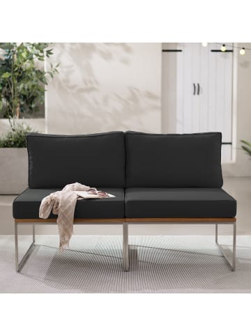 home24 Loungesofa TEAKLINE 2-teilig in Anthrazit