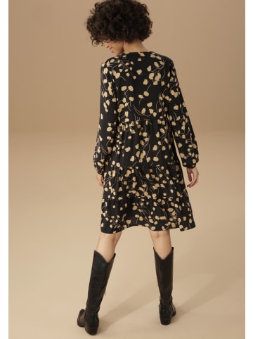 Aniston CASUAL Blusenkleid in schwarz-beige