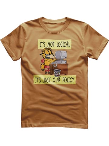 Garfield T-Shirt "It's Not Logical It's Just Our Policy T-Shirt" in Gold