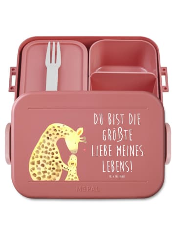 Mr. & Mrs. Panda Bento Box Giraffe Kind Motiv mit Spruch in Rot Pastell