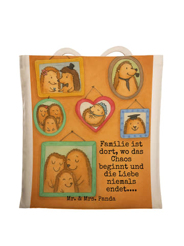 Mr. & Mrs. Panda Tote Bag Igel Familie Design mit Spruch in Weiß