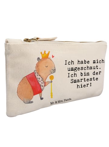 Mr. & Mrs. Panda Kulturbeutel Capybara König mit Spruch in Weiß