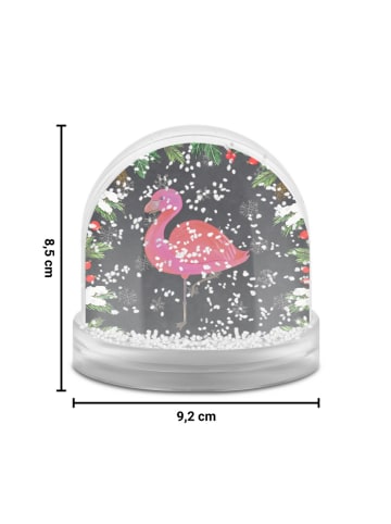 Mr. & Mrs. Panda Weihnachts Schneekugel Flamingo Classic mit Spruch in Kreidetafel