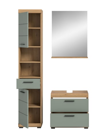 ebuy24 Badmöbelset Scout (3-teilig) Staubgrün 112 x 34 cm