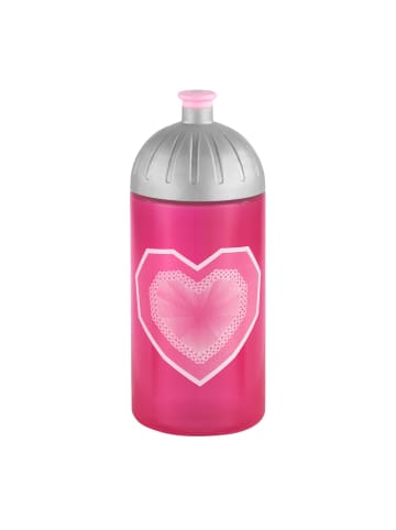 Step by Step Trinkflasche, 0,5 l, für Kindergarten und Schule in Glitter Heart Hazle, Rosa