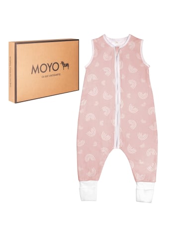 Räuberella Babyschlafsack mit Füßen Zarter Regenbogen  2.5 TOG 70 cm in Rose