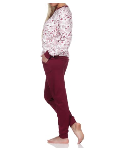 NORMANN r interlock Schlafanzug Pyjama lang Bündchen - 75971 in creme