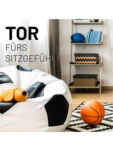 Lumaland Sitzsack Indoor Fussball 170l schwarz/weiß Weiß