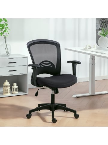 HOMCOM Bürostuhl-65L x 59B x 92,5-102,5H cm-Schwarz