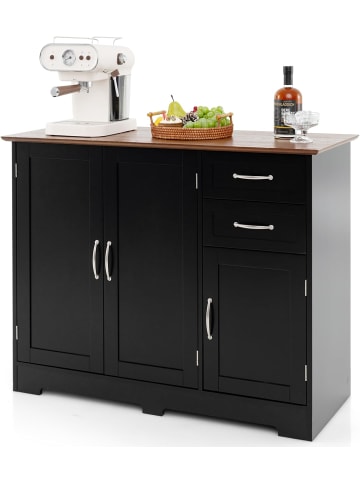 COSTWAY Sideboard 100x40cm in Schwarz