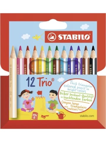 STABILO Papeterie/PBS - Dreikant-Buntstift - STABILO Trio dick kurz - 12er Pack - mit 1
