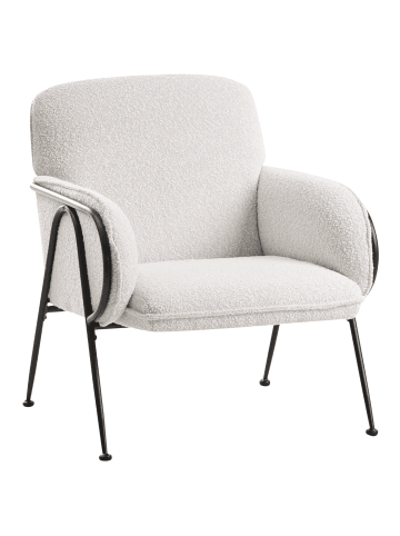Beliani Sessel TRYSNES in Beige/Schwarz - (W) 74 x (H) 84 x (L) 75 cm