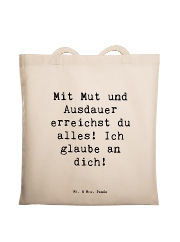 Mr. & Mrs. Panda Einkaufstasche Spruch Sportliche Wettkämpfe Mut... in Creme