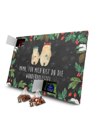 Mr. & Mrs. Panda Advents-Teekalender Bären mit Blumenkranz mit S... in Kreidetafel