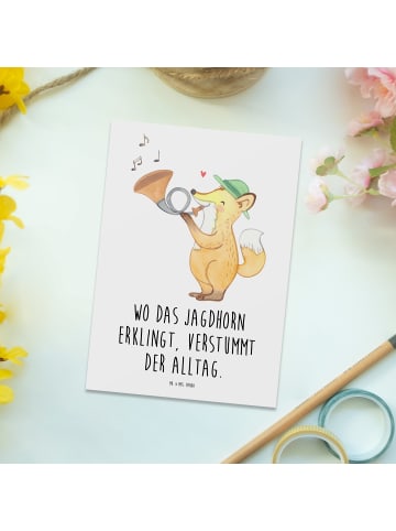 Mr. & Mrs. Panda Wanddeko Jagdhorn Melodie mit Spruch in Weiß