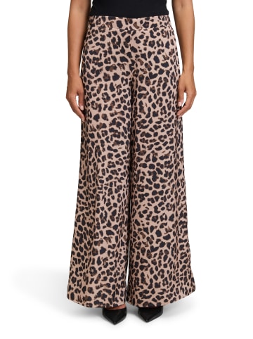 Vera Mont Marlene-Hose mit Leoprint in Weiß/Braun