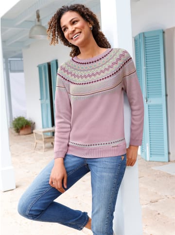 WITT WEIDEN Norwegerpullover in mauve-burgund-gemustert