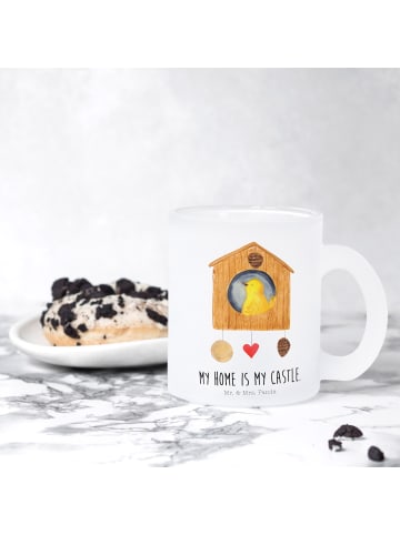 Mr. & Mrs. Panda Tasse Vogel Haus mit Spruch in Transparent