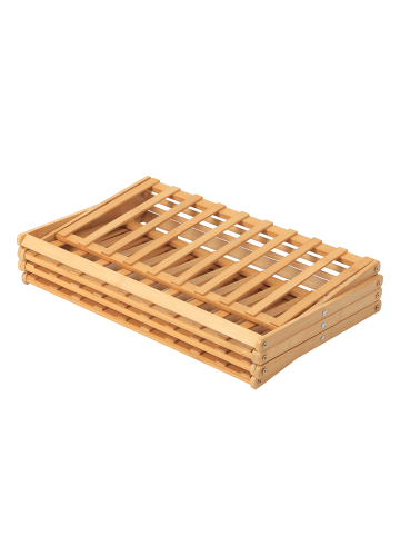 Home Nature Wohnkonzept Schuhregal aus Bambus 4-stöckig klappbar in Naturholz 50x25x67.5 cm
