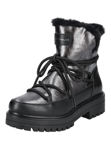 Tom Tailor Stiefelette in Schwarz/Silber