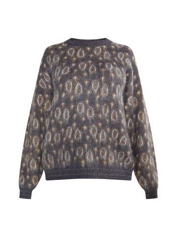 VIRITA Women Strick Pullover in Anthrazit Mehrfarbig
