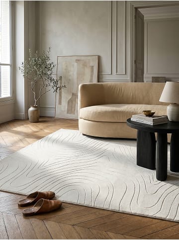 KADIMA DESIGN Teppichläufer Abstrakt Antirutsch pflegeleicht Wohnzimmer Schlafzimmer in Creme