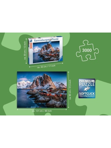 Ravensburger Ravensburger Puzzle 3.000 Teile Hamnoy, Lofoten in bunt