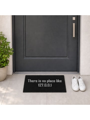 relaxdays Fußmatte Home "127.0.0.1" in Schwarz - (B)60 x (T)40 cm