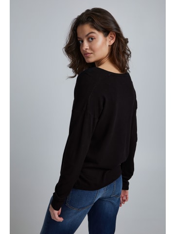 ICHI V-Ausschnitt-Pullover in schwarz